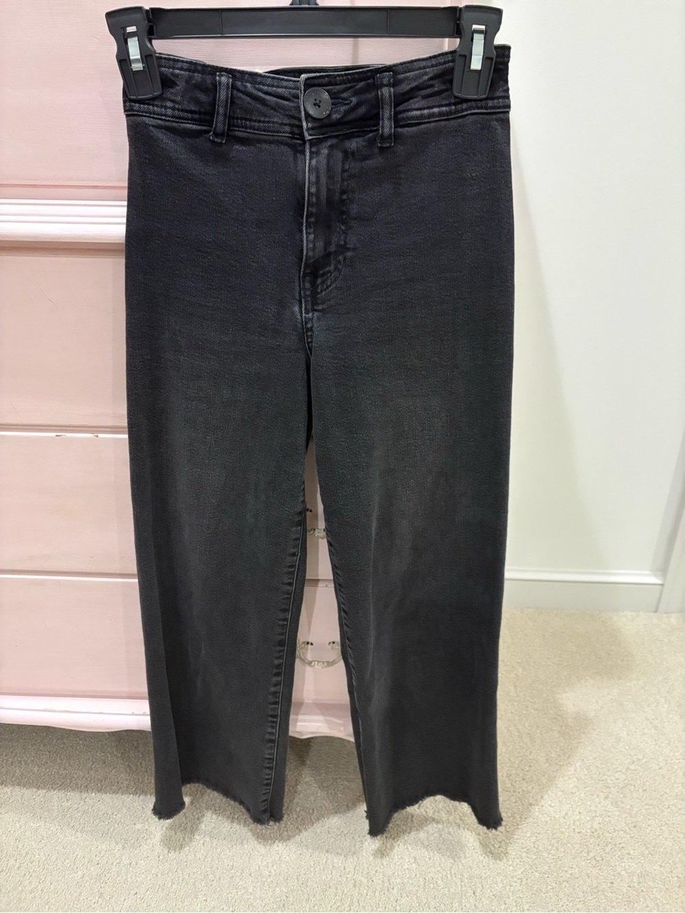 Zara Black Wide-Leg High-Rise Jeans